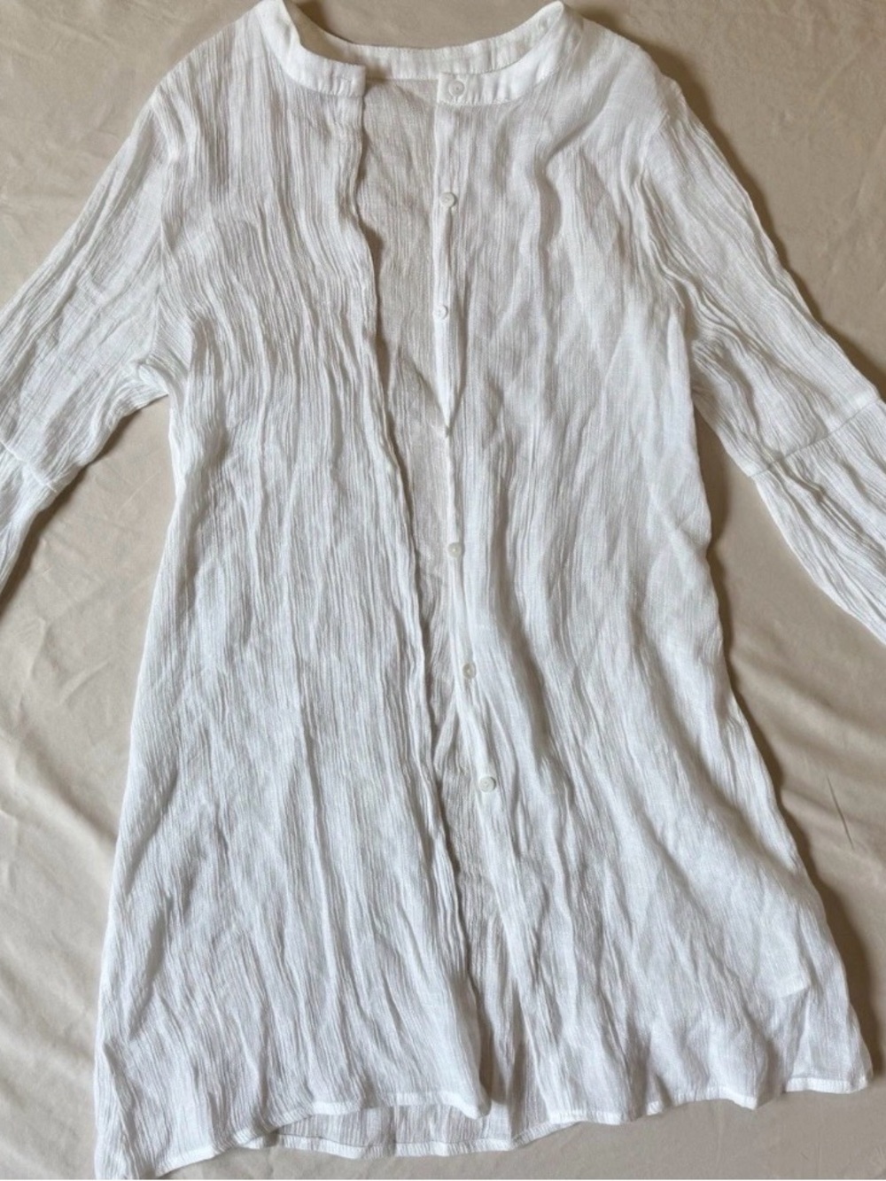 Cupshe White Long-Sleeve Casual Button-Down Shirt